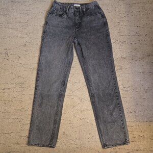 Good American Dark Gray Straight Leg Jeans, Size 25, Preowned